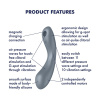 Вакуумный стимулятор с вибрацией Satisfyer Curvy Trinity 1 Bluegrey, игрушка 3в1 || 