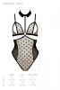 Боди с открытой грудью Passion DOMINICA BODY XXL/XXXL beige, воротник-чокер, корсет || 