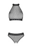 Белье с открытым доступом Passion MOONLIGHT SET XXL/XXXL black, топ, стринги || 